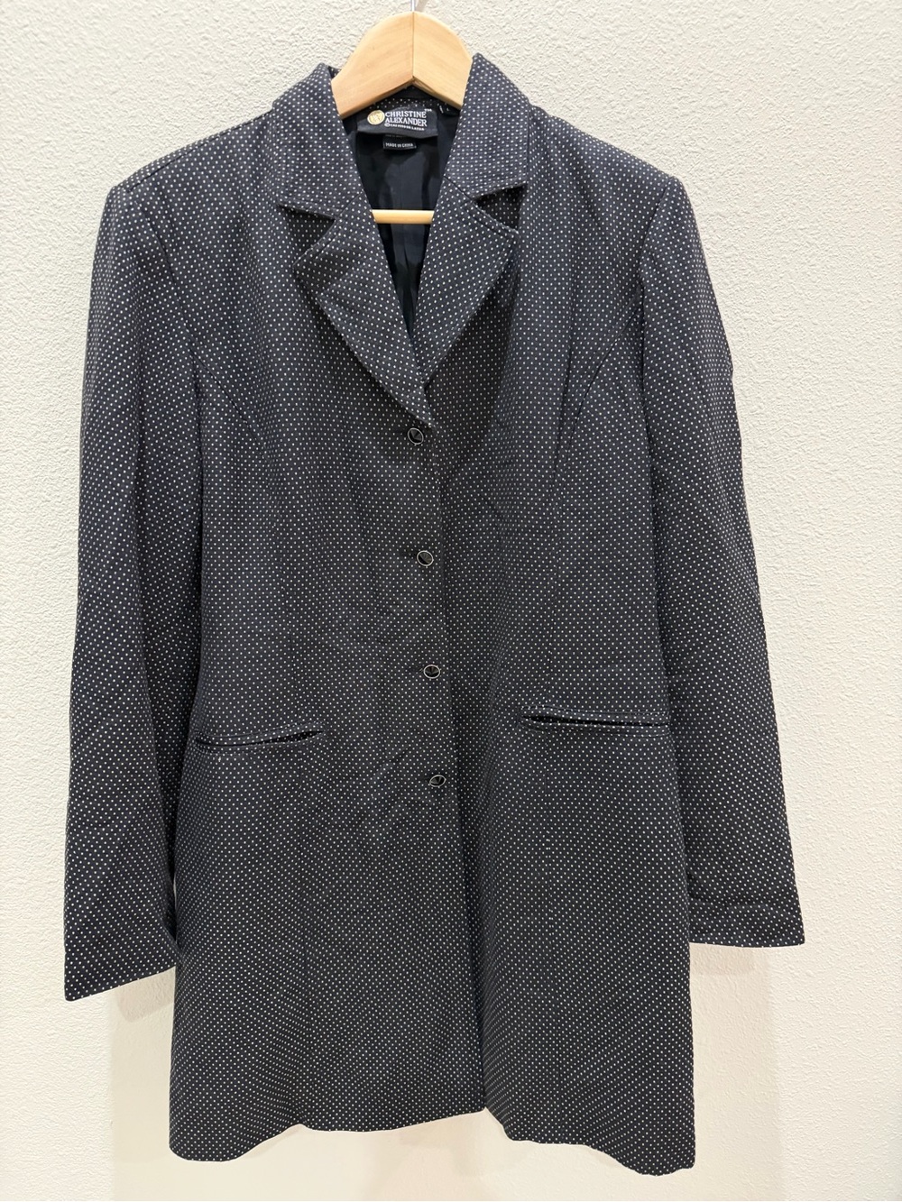 Christine Alexander Vintage Black Polka Dot Blazer Jacket